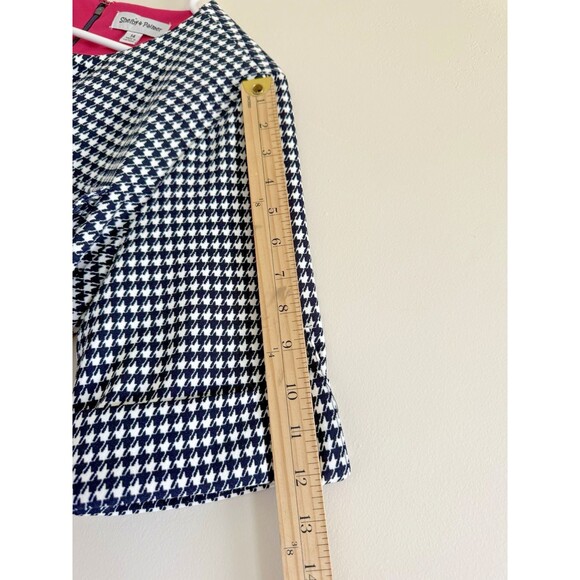 Shelby & Palmer Black  White Houndstooth Midi Dress short Sleeve Womens size 14 - Picture 5 of 9
